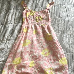 pink yellow and white dress
